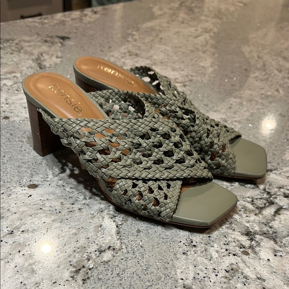 Kensie Shoes - Kensie Women's Green Woven Block Heels 6